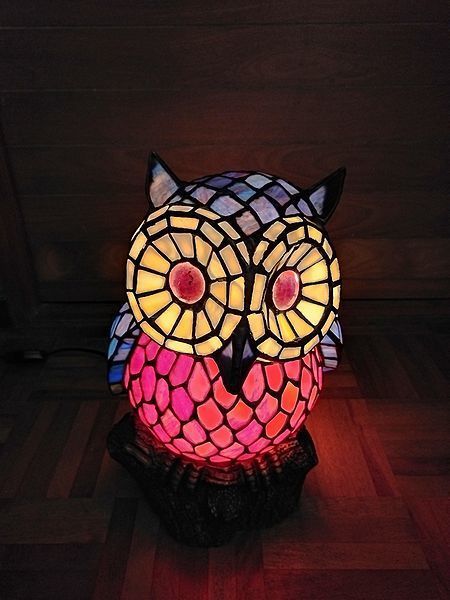 フクロウランプ退院しました - ステンドグラス虹工房