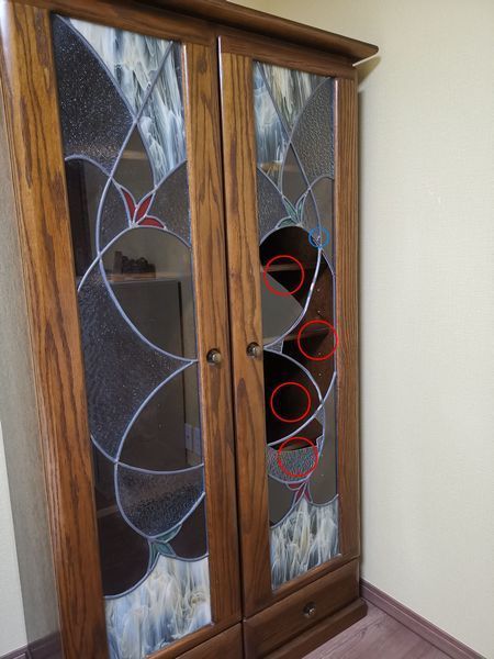 855 B ステンドグラス ガラス 材料 虹色 ビンテージ 端ガラス